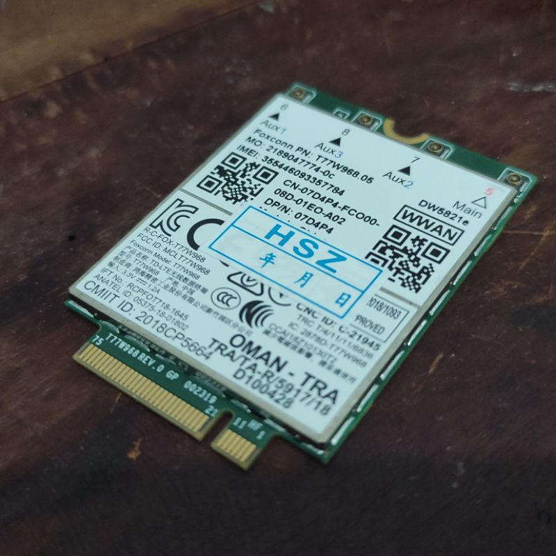 Modul Wwan Dell Dw5821e Modem 4G LTE Cat 16