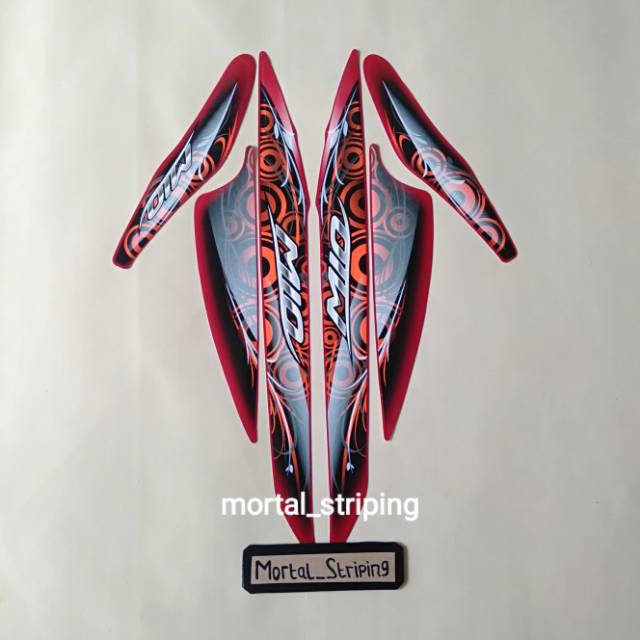 STIKER & STRIPING LIS BODY MIO SPORTY 2011 - 2012 MERAH STANDAR