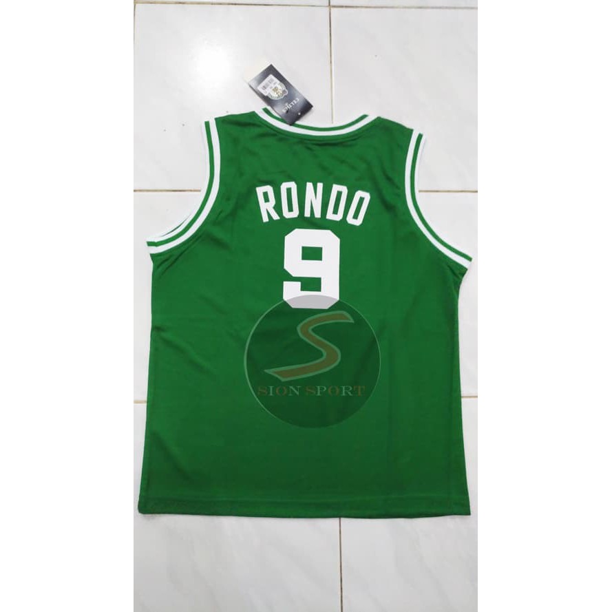Jual  Setelan Jersey Baju Basket Anak NBA Impor   Boston Celtic  9 RONDO   Hijau Tua  S