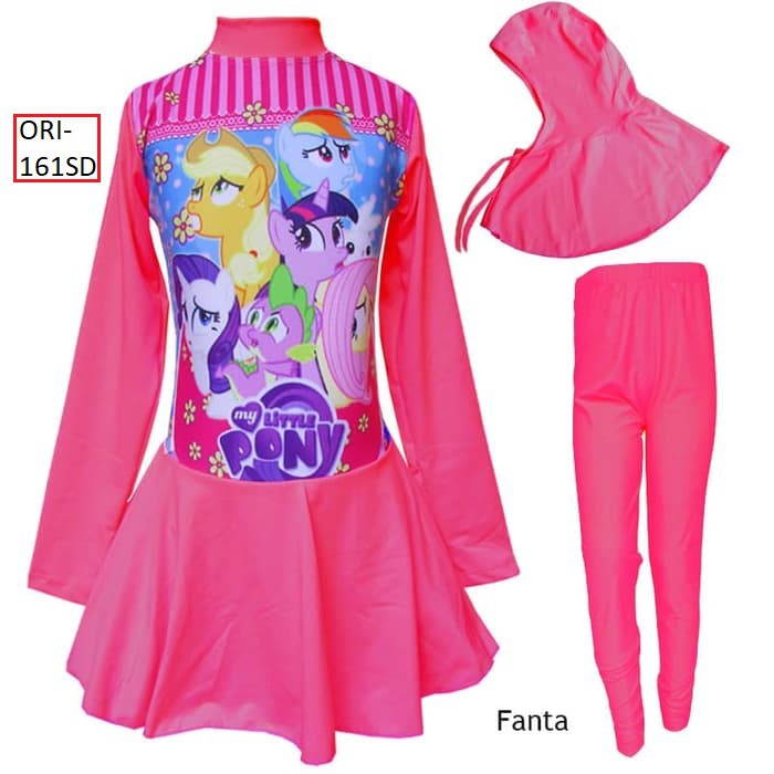  Baju  Renang Anak  Muslim  untuk SD  Karakter My Little Pony 