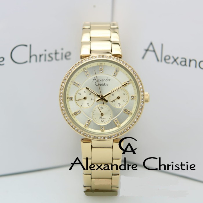 Jam Tangan Wanita Alexandre Christie AC 2874 BF BGPIV Gold Original