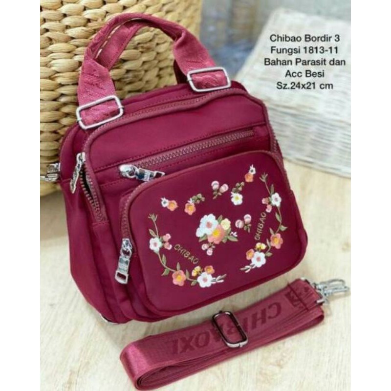 Tas Wanita CHIBAO ORI 1813-11 UK M BORDIR BUNGA /TAS 3IN1 CHIBAO 1813M