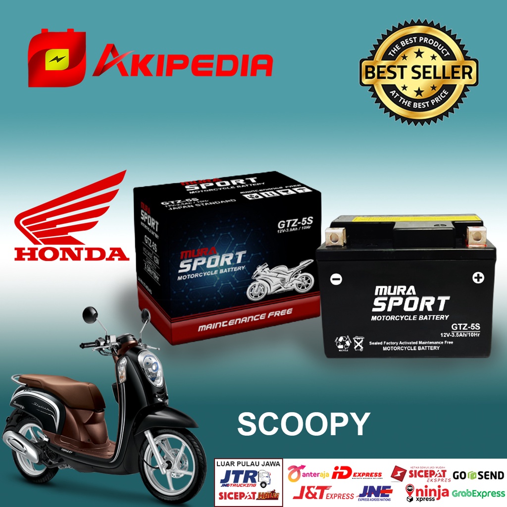 Jual Aki motor honda scoopy new series GTZ5S aki murasport berkualitas