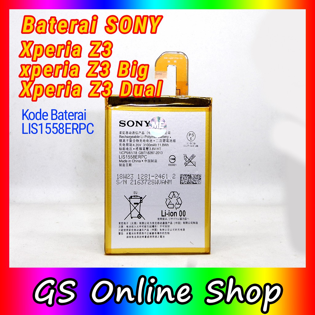 Baterai Sony Xperia Z3 D6603 D6653 D6616 D6643 So 01g Sol26 D6646 Lis1558erpc Docomo Shopee Indonesia