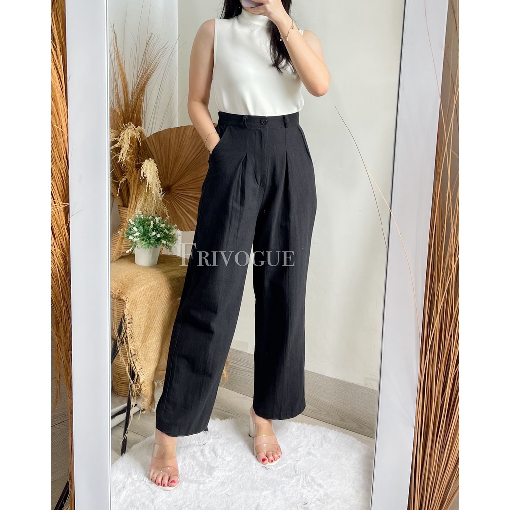 FRIVOGUE Sera Linen Culotte Pants