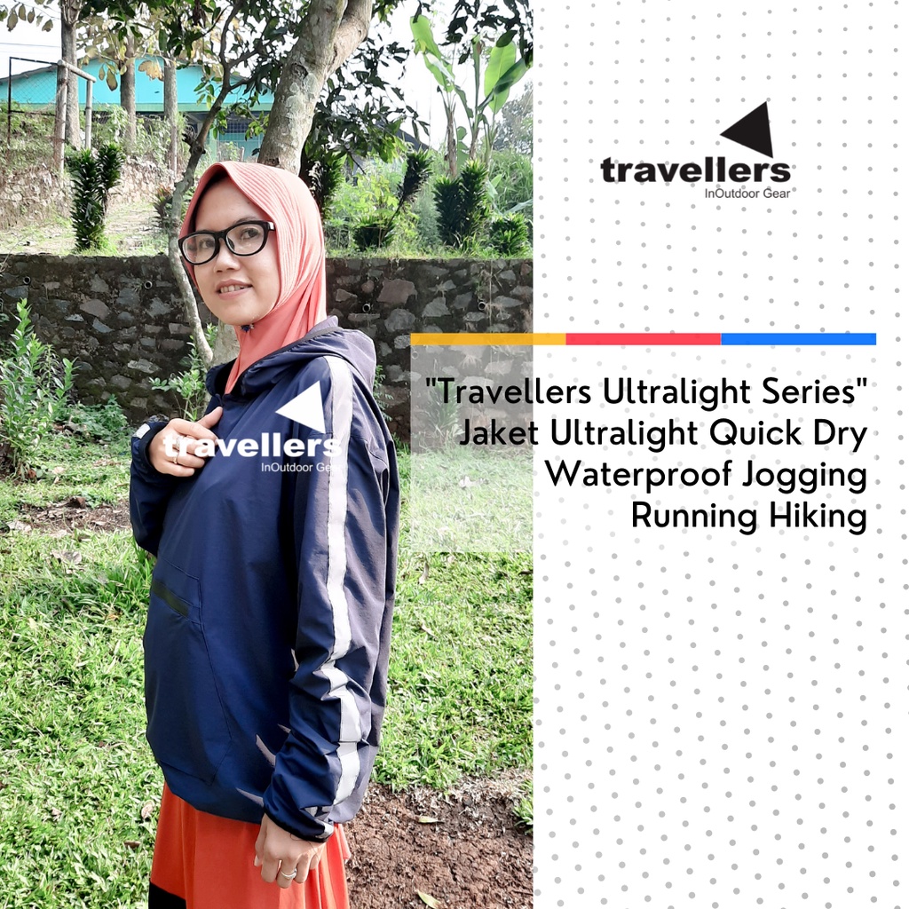 Travellers Jaket Ultralight Quick Dry Waterproof Outdoor Jogging Running Hiking