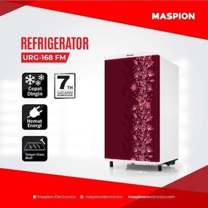 Maspion Kulkas 1 Pintu URG 168-FM PROMO MURAH GARANSI RESMI