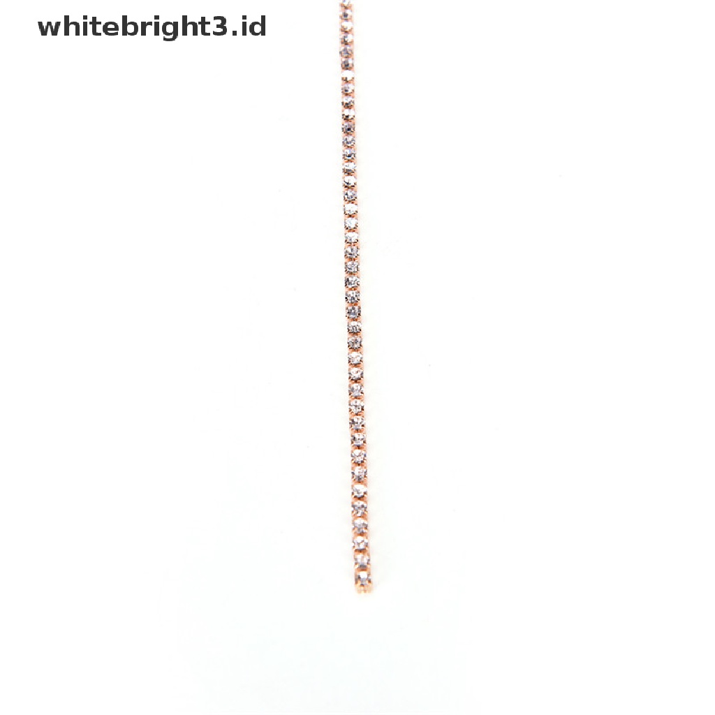 (whitebright3.id) Kalung Choker Rantai Dengan Liontin Berlian Imitasi Untuk Wanita