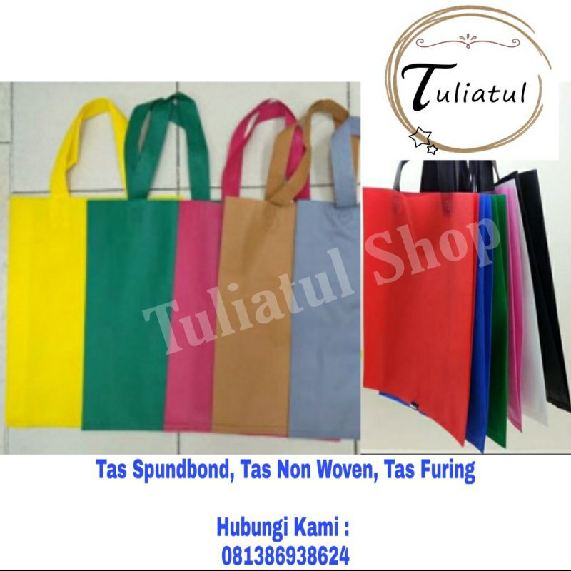 

❤PROMO❤ Tas Spundbond Goodiebag polos ukuran 38×45/ Tas Souvenir/ Tas Seminar/ Tote Bag