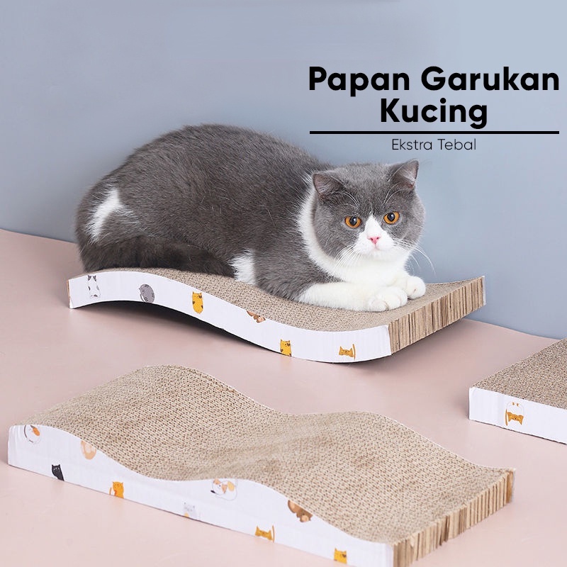 Cat Scratcher Board Papan Garuk Kucing Cakaran Kucing Extra Tebal Garukan Hewan Peliharaan Mainan Cakar Kucing