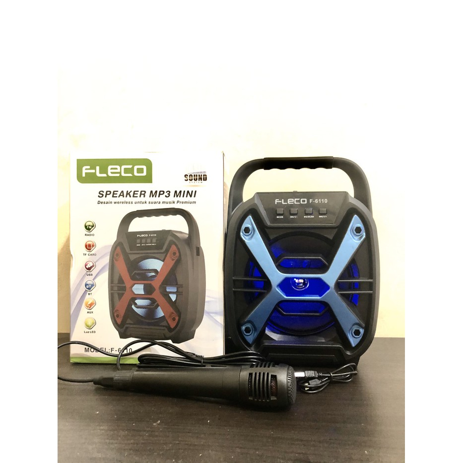 Speaker Bluetooth MP3 Fleco F 6110 ( bisa karaoke )