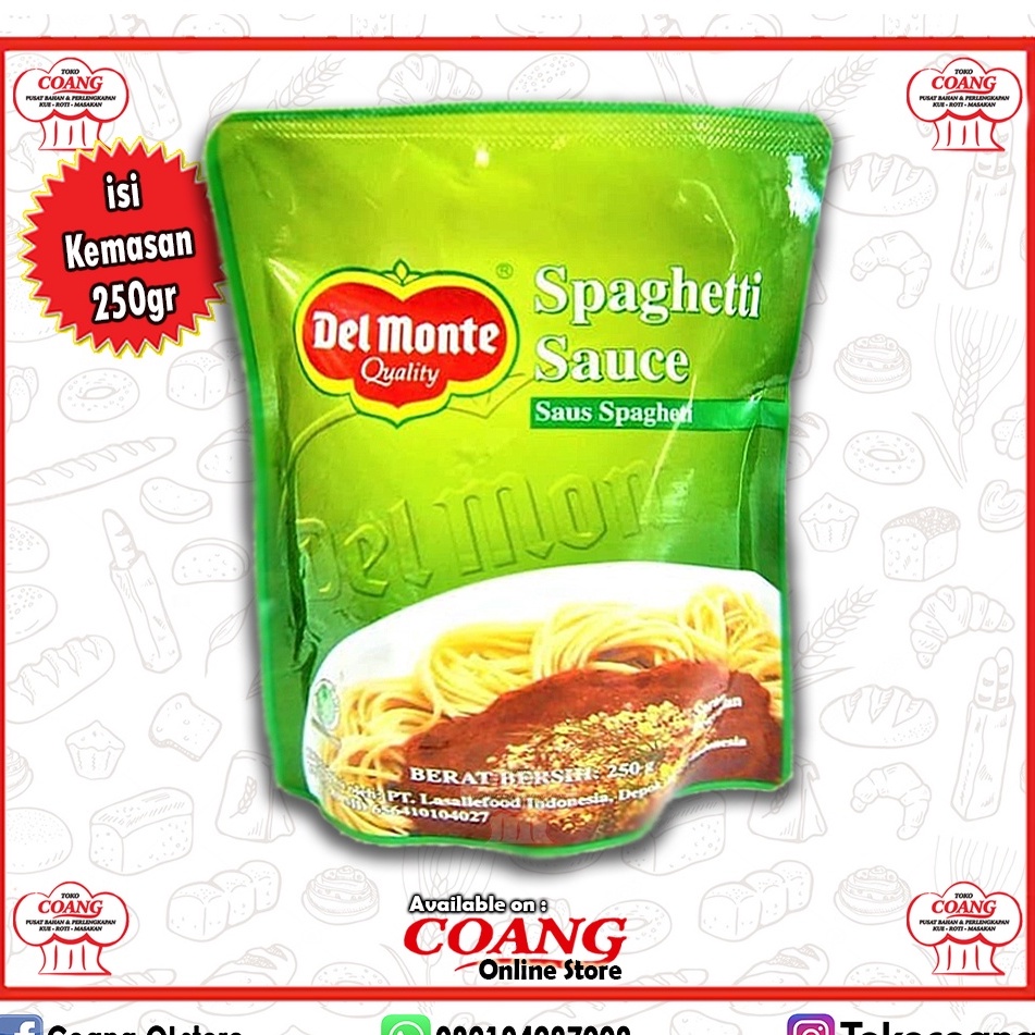 

DELMONTE SPAGHETTI SAUCE 250 GRAM - SAUS SPAGHETTI SIAP PAKAI