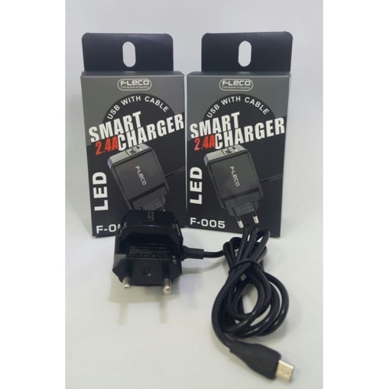 PROMO CHARGER FLECO F005 2.4A SMAT CHARGER MICRO 1USB