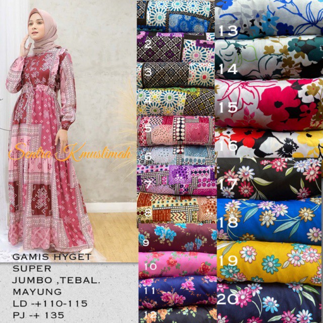 GAMIS HYGET BUSUI / GAMIS MURAH MOTIF TERBARU!! Maxi Dress Jumbo