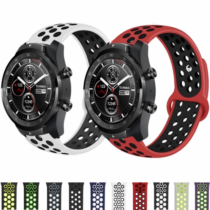 TALI JAM TANGAN SILICONE RUBBER MODEL NIKE STRAP MOBVOI TICWATCH PRO
