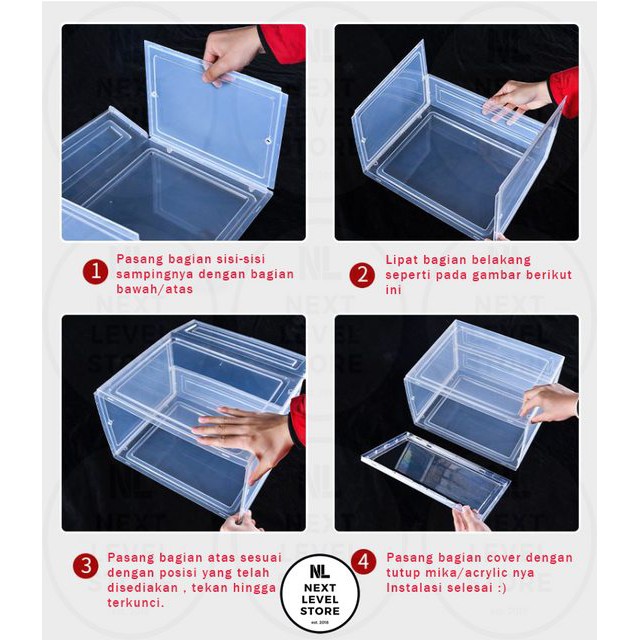 Side Open Flip Sneaker Shoes Box XL Premium Kotak Sepatu Basket Magnet NEW