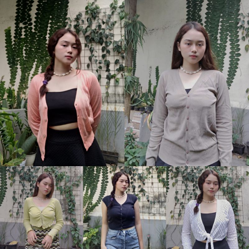 Thrift // Cardigan Rajut Preloved / Rok Rajut Preloved / Tank Top Preloved / Outer Crop Preloved // 