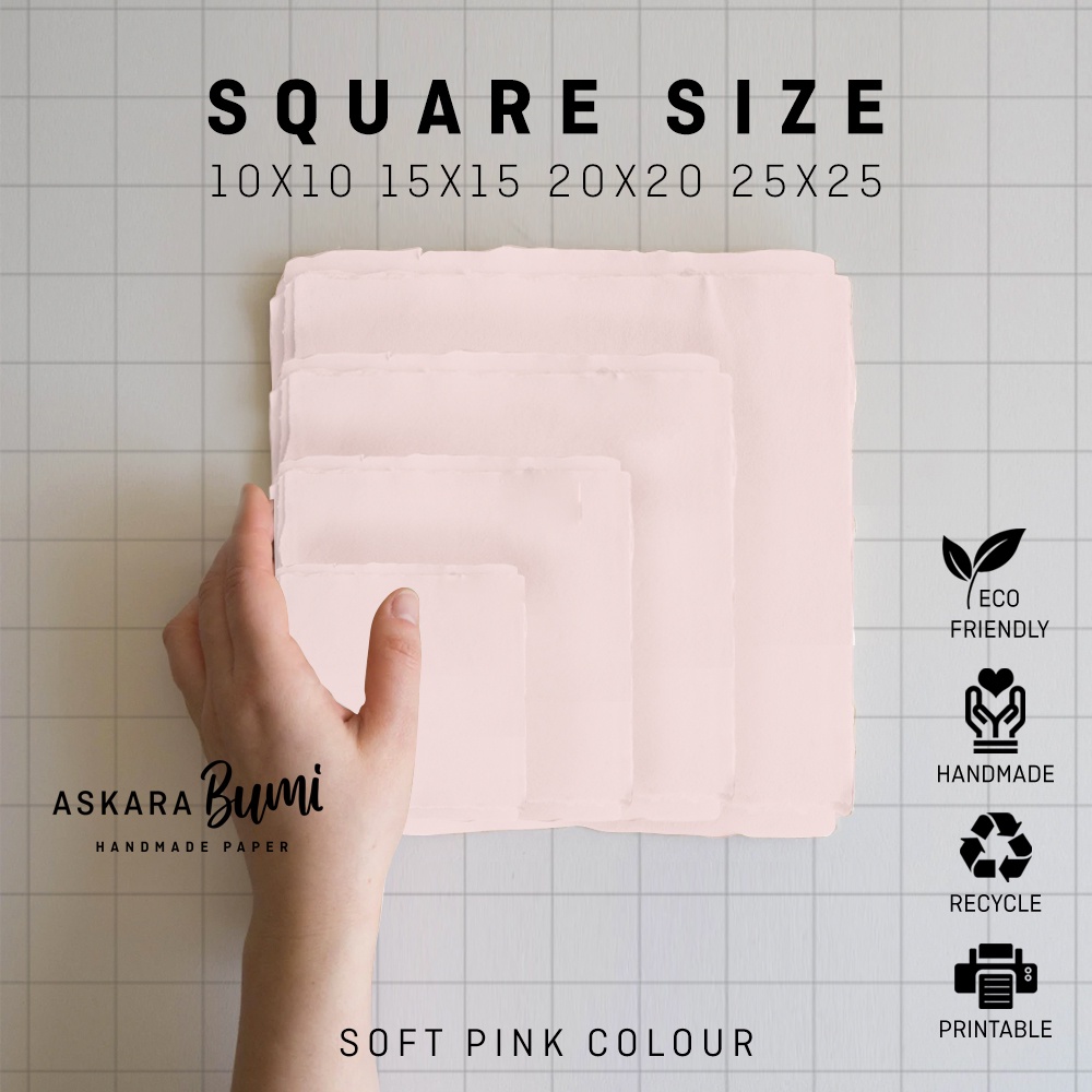 

Kertas Daur Ulang // Handmade // Ramah Lingkungan // eco friendly // Soft Pink-Square