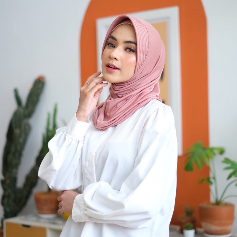 Bergo Sport Pendek Hijab Sport Pendek Murah Bergo Sport Premium Jilbab Sport Bergo Sport Dusty Pink