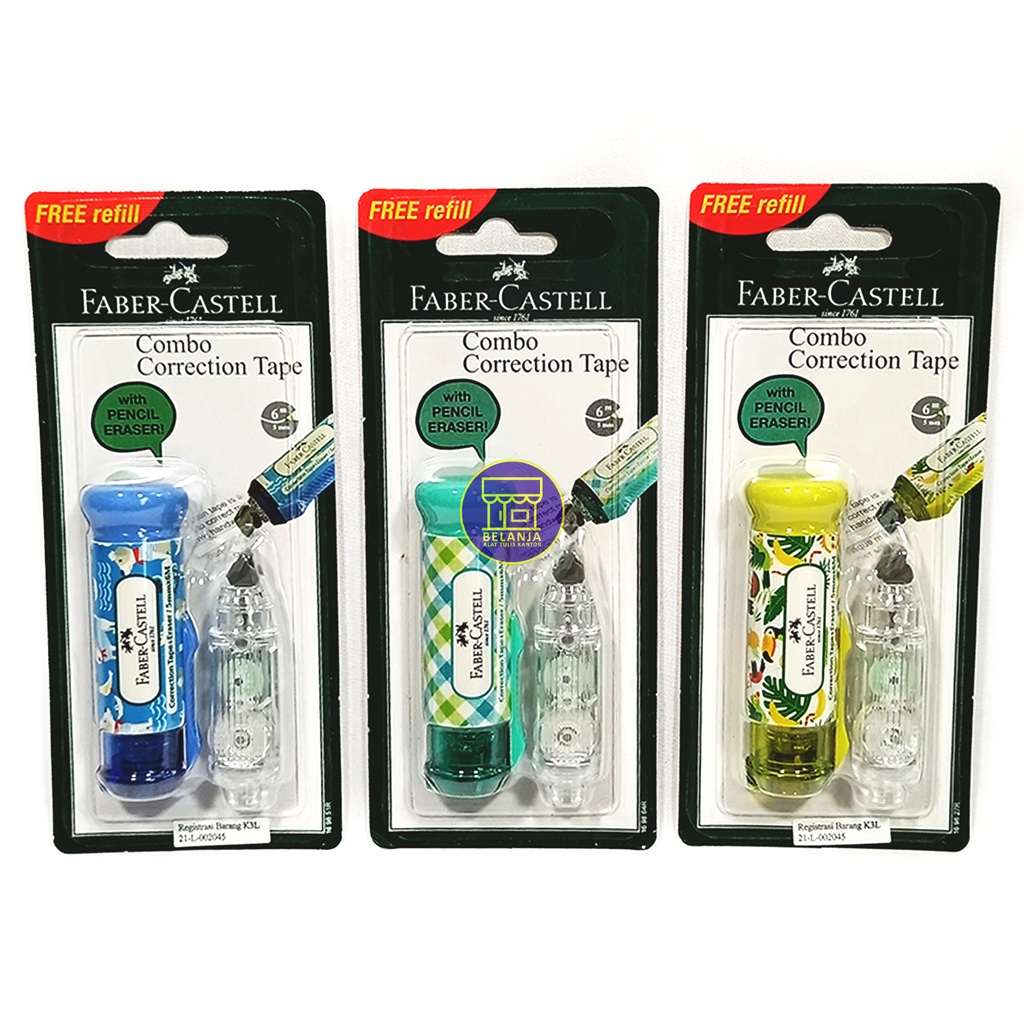 

FABER CASTELL Combo Correction Tape 6m x 5mm Cover Hewan - Per Pcs