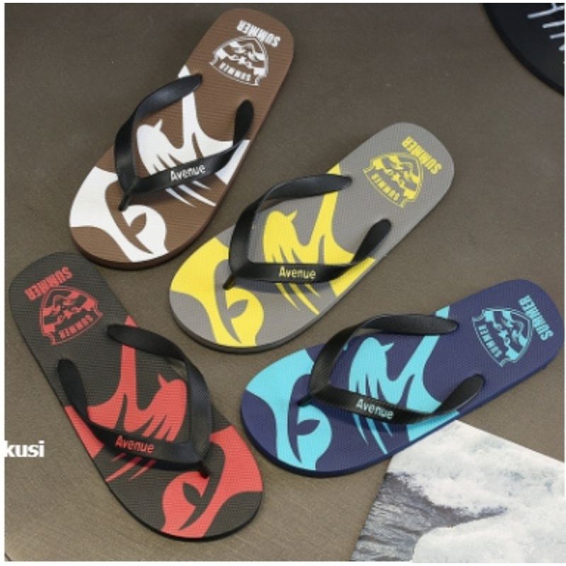 SANDAL JEPIT PRIA MOTIF PANTHER