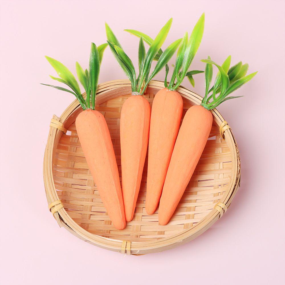 R-flower 4pcs Mainan Wortel Paskah Gantung Liontin Dekorasi Pesta Liburan