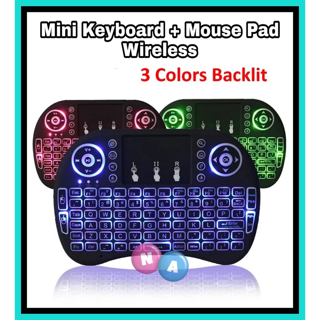 Mini Keyboard Touch Pad Wireless Backlit Multimedia Remote