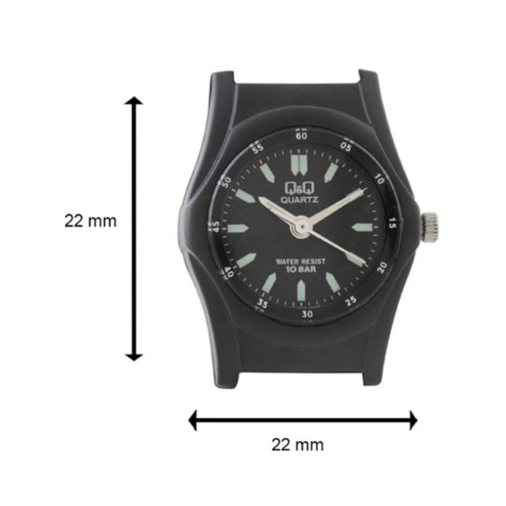 Q&amp;Q Original Jam Tangan Remaja VQ05J Series - Karet- Hitam