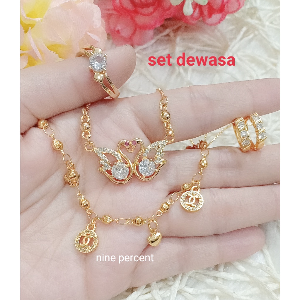 COD, SET PERHIASAN WANITA KOREA/PERHIASAN FASHION/KALUNG/ANTING/CINCIN/GELANG