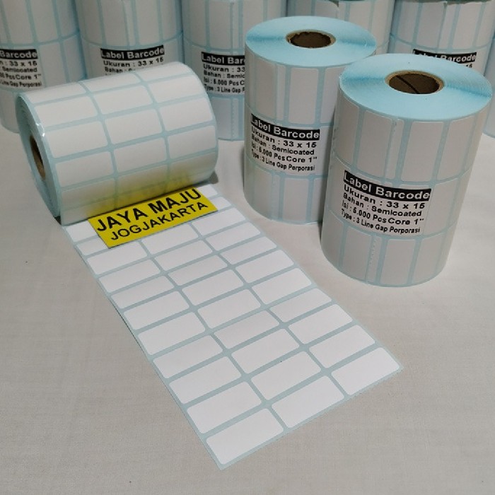 

BARCODE LABEL SEMICOATED 33 X 15 3 LINE GAP CORE 1" ( ISI 5.000 PCS )