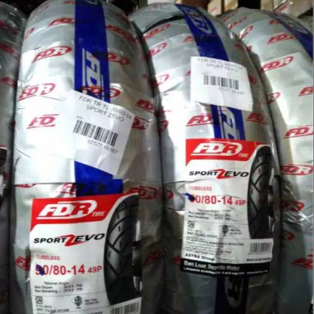 Ban tubeless depan/belakang FDR sport Zevo UK 90/80-14 for Vario150/125/beat F1/beat/Scoopy/Mio J/m3