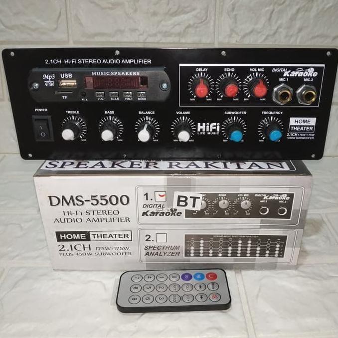Kit Amplifier Home Theater 2.1 Channel+Mp3 dan Digital Echo DMS-5500