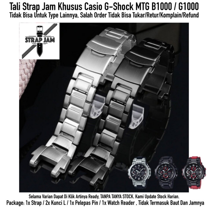 Strap Casio G Shock MTG B1000 Series - Tali Jam Stainless Steel Metal