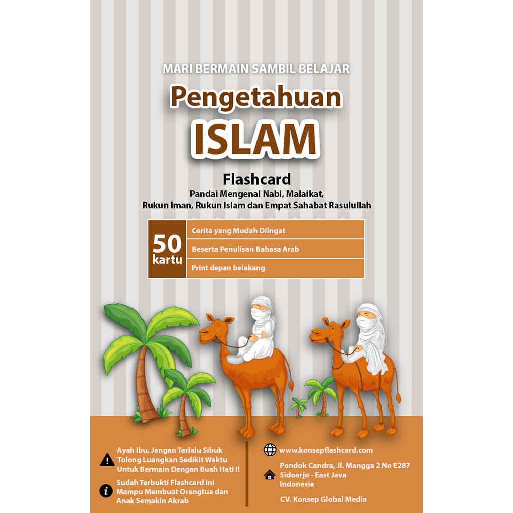 Flash Card Pengetahuan Islam - Kartu Belajar Anak Bergambar - Konsep Studio Original