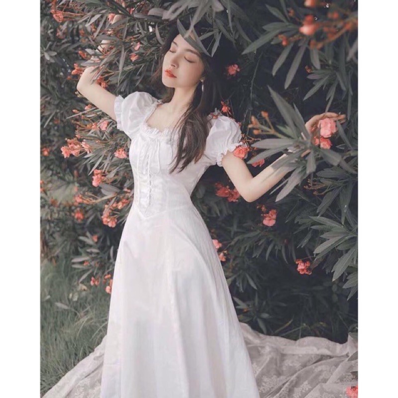 Dress Kondangan Korean Style Zefanya Dress Korea Vintage Polos Outfit Wanita Kekinian Baju Pesta Sim