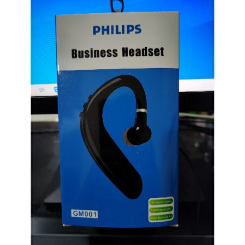 HF BUSINESS HEADSET BLUETOOTH BRANDED GM-001 SPORT SINGLE EAR SUARA BASS