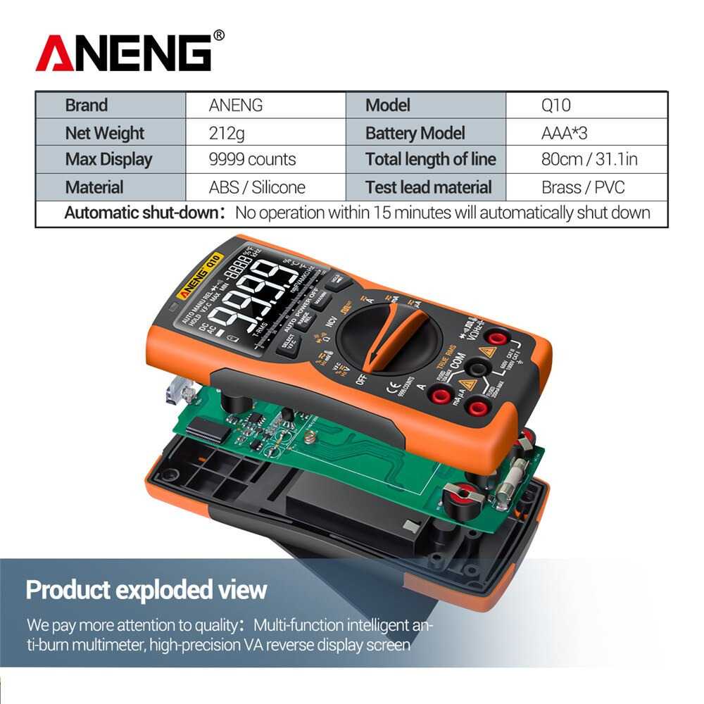 (BISA COD) RVOSTR ANENG Digital Multimeter Voltage Tester - Q10