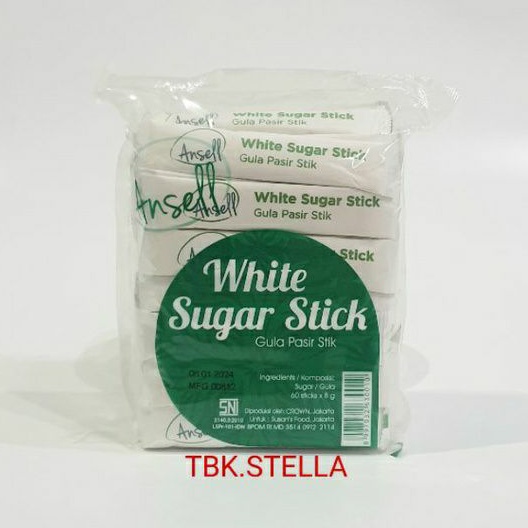 

ANSELL WHITE SUGAR STICK (60 STICKS X 8 GR)