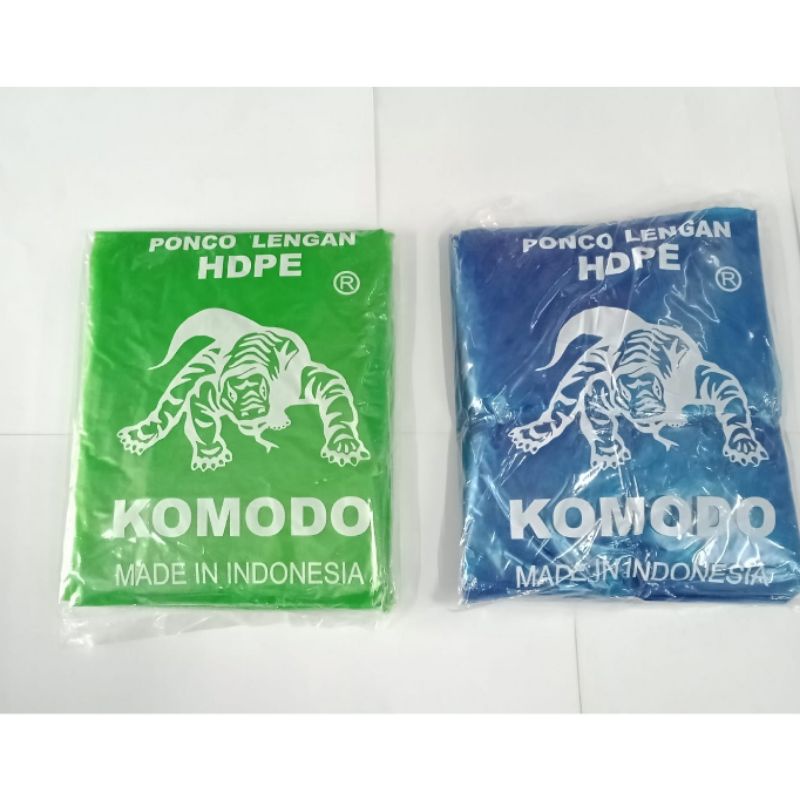 Jas Hujan Plastik Poncho Lengan Komodo / Mantel Plastik Kresek