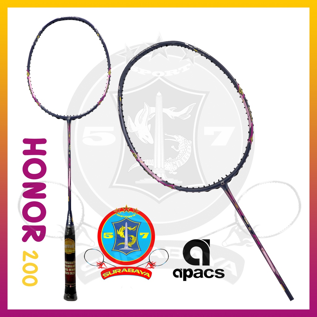 Raket Badminton Original Apacs Honor 200 Bonus Senar Tas Badminton