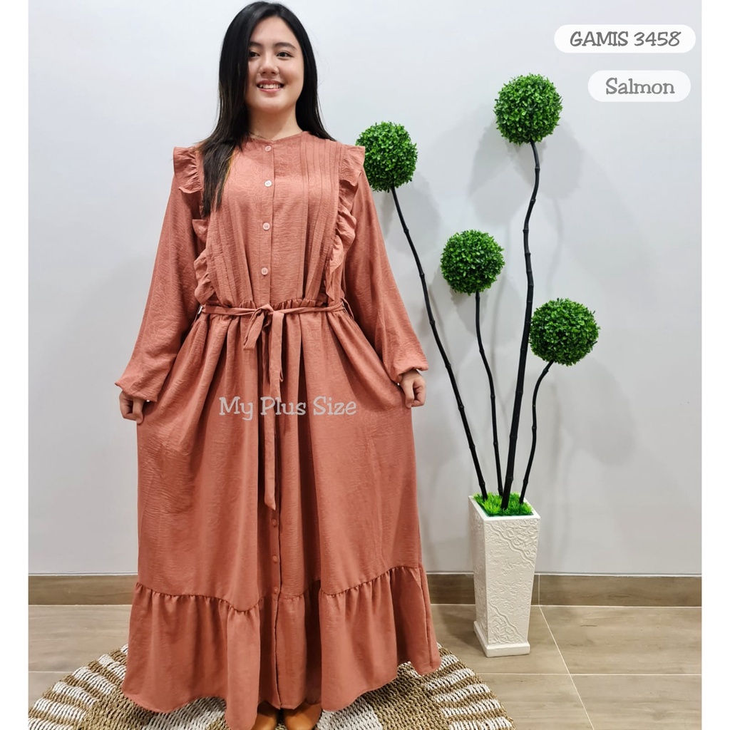 Gamis Crinkle Embos  3458, Ld 130 &amp; 145 cm