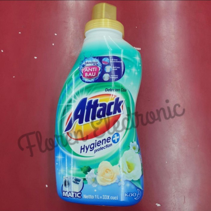 terbatas Attack Hygiene Plus Matic Liquid Deterjen Cair 1 liter 1000 ml Botol Limited
