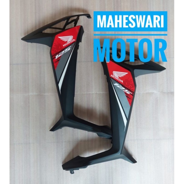 Sayap Samping Legshield Luar Supra X 125 Fi 2015 Hitam Doff plus Striping.