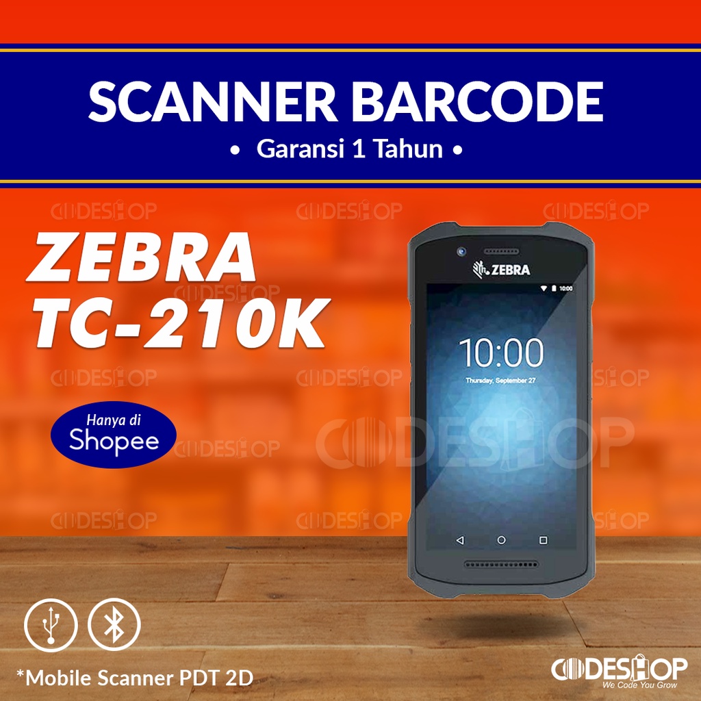 Scanner Barcode Portable Andorid ZEBRA TC-210K Scan 1D &amp; 2D