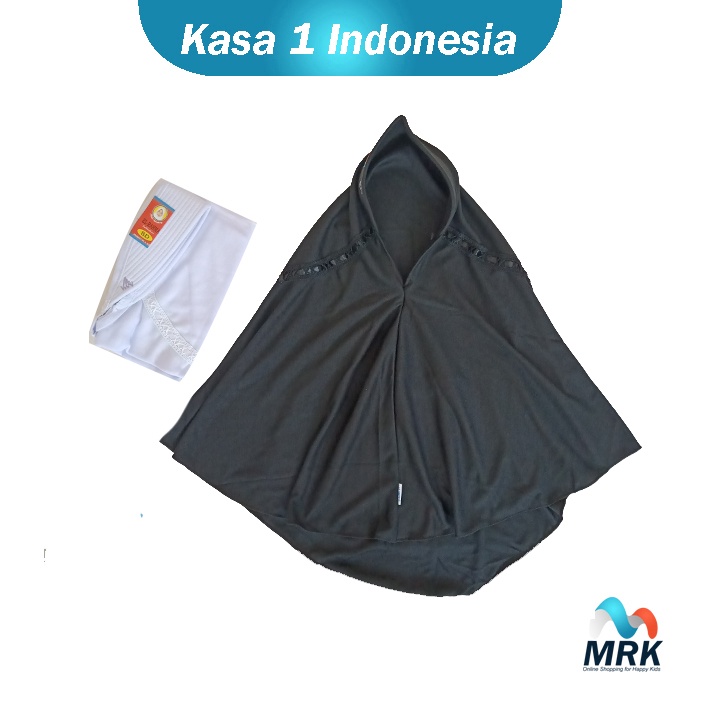 Jilbab Polos Anak TK / SD / MI / SMP Warna Hitam dan Putih