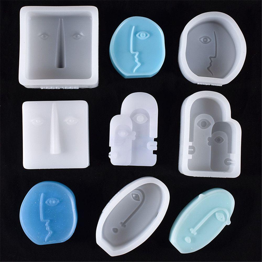 R-flower Face Silicone Candle Mold Kerajinan Membuat Ornamen Patung Cetakan