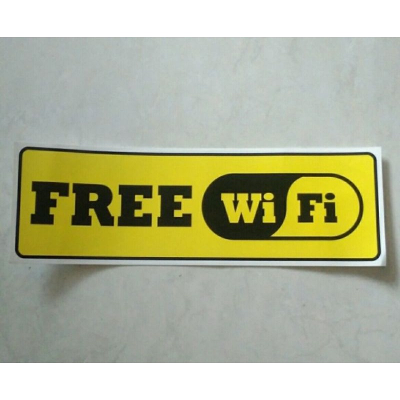 

stiker vinyl 7,5x23cm FREE WiFi sign rambu k3