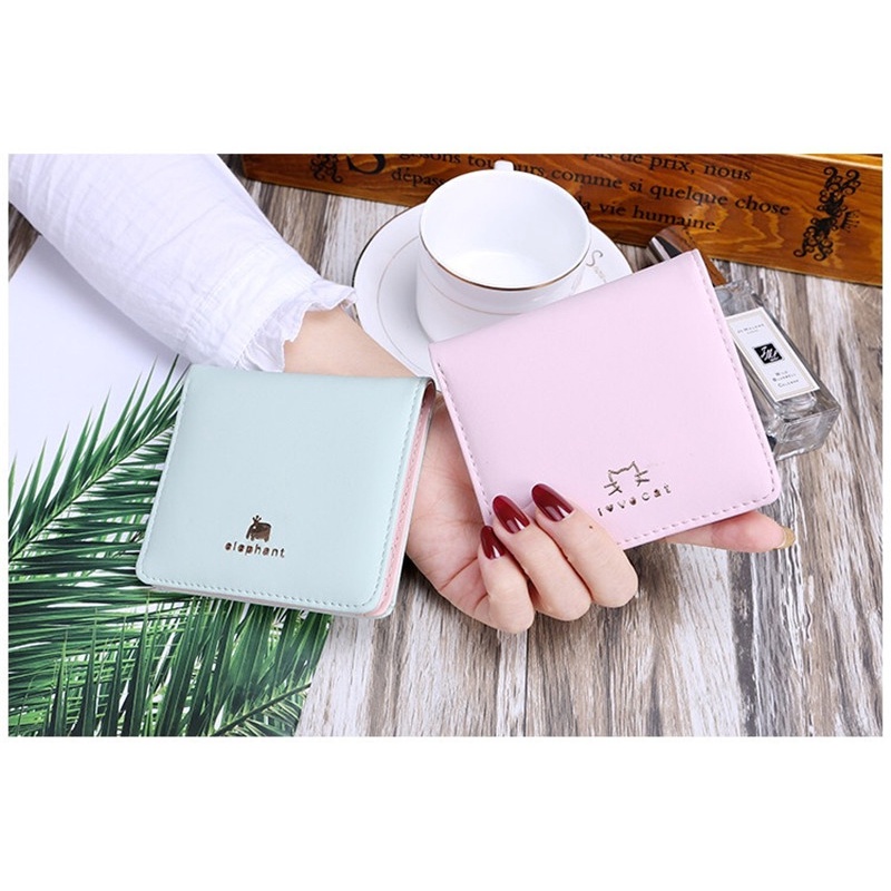 ( GS ) Dompet Wanita Cantik Dompet Lipat Mini Kulit Sintetis