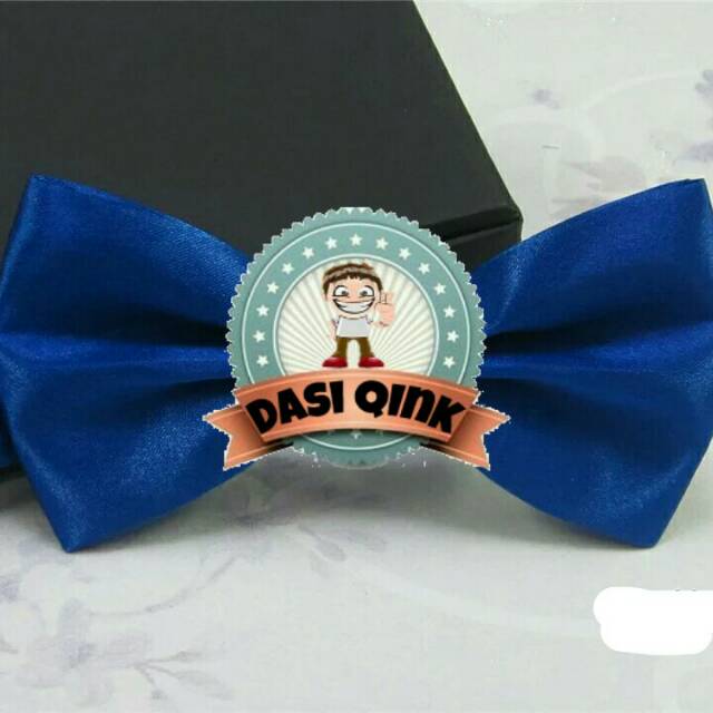 Dasi kupu kupu polos satin terlaris biru bca/elektrik