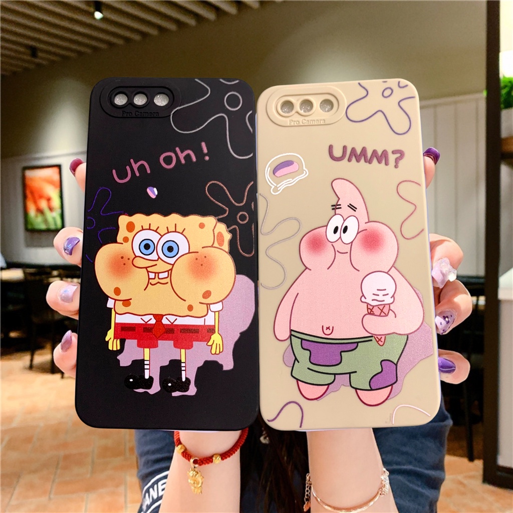 Spongebob Patrick Pro Soft Case Oppo A76 A96 A54 A55 A15 A15s A3s Reno 5 Reno 6 Reno 7 4G A16 A5s A7 A12 A11k A74 A95 A5 A9 2020 C31 C35